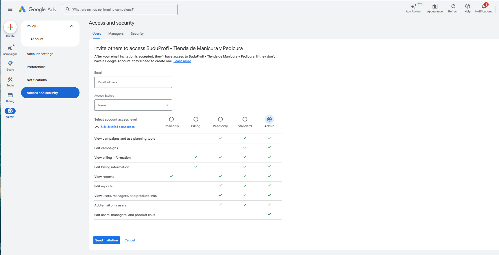 Google Ads — шаг 3