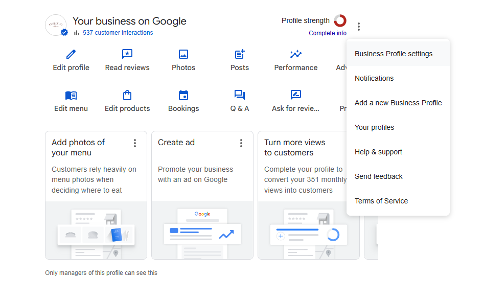 Google Business — шаг 2